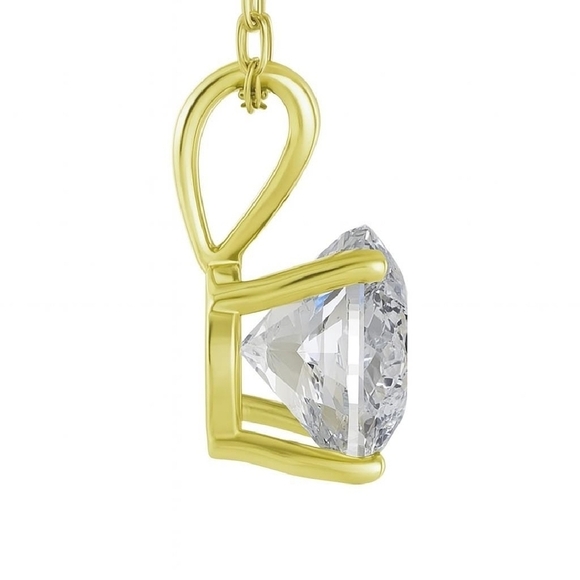 1ct Lab Grown Diamond Solitaire Pendant Necklace 14K Gold Filled Yellow Or White - Picture 6 of 8